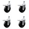 Service Caster 5 Inch SS Soft Rubber Swivel 3/8 Inch Threaded Stem Caster Set Total Lock Brake SCC-SSTSTTL20S514-SRS-381615-4 - alternate 1